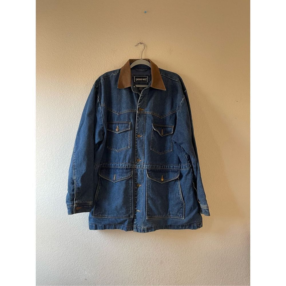 Vintage Saguaro west denim heavy lined utility barn chore coat jacket size‎ xl